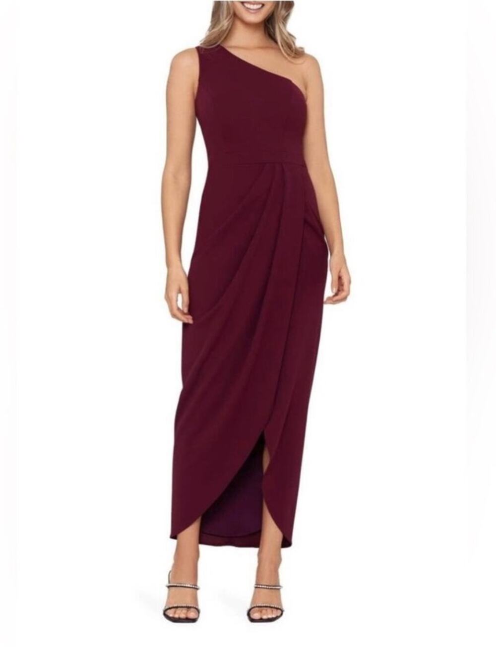 Xscape One Shoulder Evening Gown Size 2 Nwot